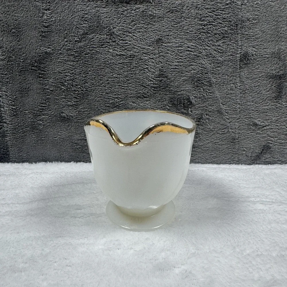 Vintage Fire King Ovenware Creamer glass gold trimmed Classic